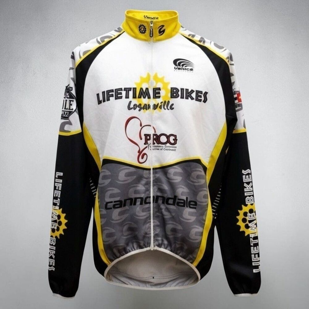 Veloce Speedwear Bicycle Jersey Mens M Lifetime Bikes Loganville Black Yellow